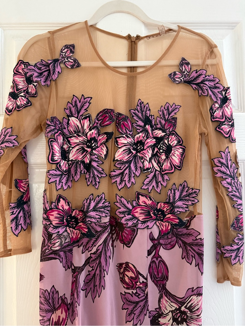 For Love & Lemons Floral Appliqué Lavender Maxi Dress - Picture 3 of 12